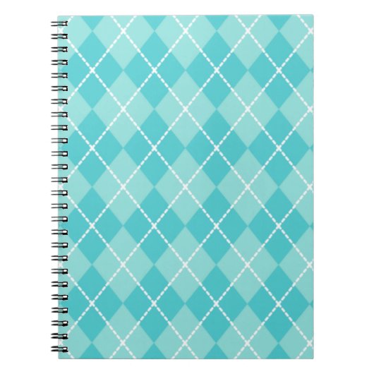 Aqua Argyle Notizbuch Notizblock (Vorderseite)