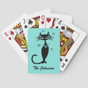 Aqua Atoma Retro Cat Playing Cards MCM Geschenk Spielkarten