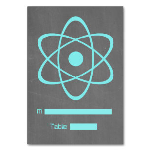 Aqua Atomic Chalkboard-Platzkarte Tischnummer
