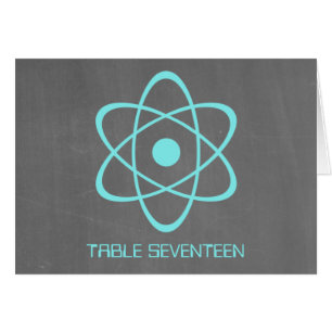 Aqua Atomic Chalkboard Tischnummer Card