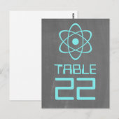 Aqua Atomic Chalkboard Tischnummer Postkarte (Vorne/Hinten)