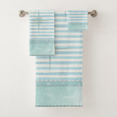 Aqua Atomic Star Mid Century Mod Towel Set (Insitu)