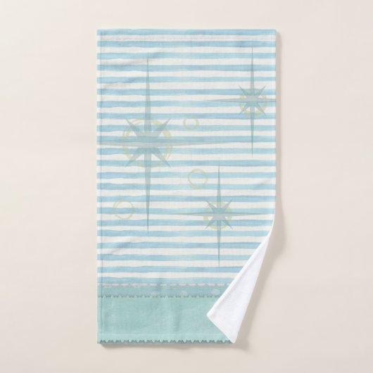 Aqua Atomic Star Mid Century Mod Towel Set (Handtuch)
