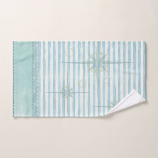 Aqua Atomic Star Mid Century Mod Towel Set (Handtuch)