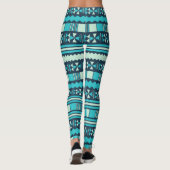 Aqua Aztec Tribal Leggings (Rückseite)