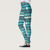 Aqua Aztec Tribal Leggings (Links)