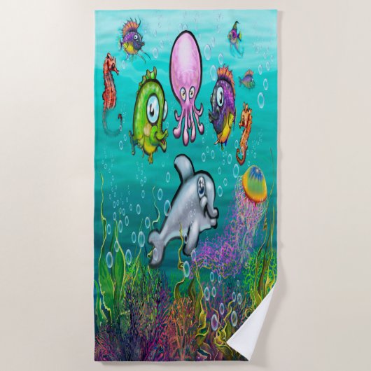 Aqua Babies Beach Handtuch (Vorderseite)