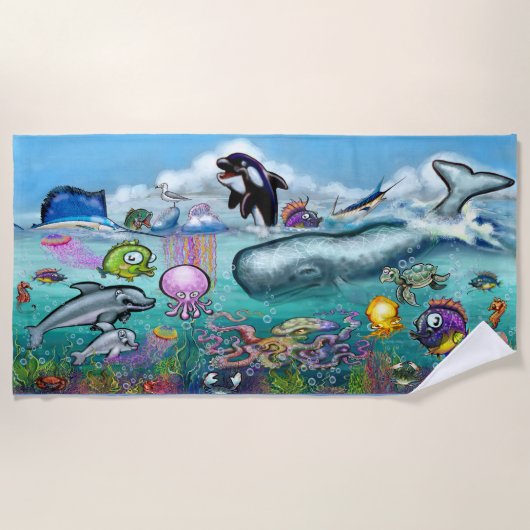 Aqua Babies Beach Handtuch (Vorderseite)