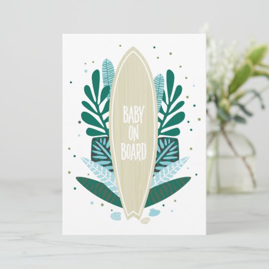 Aqua Baby an Bord Baby Dusche Einladung (Stehend Vorderseite)