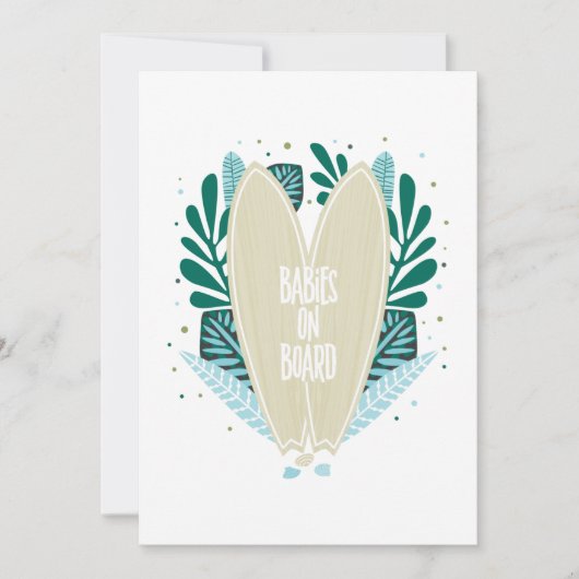 Aqua Baby an Bord Twins Kinderdusche Einladung (Vorderseite)