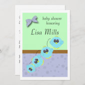 Aqua Baby Bird Einladung (Vorne/Hinten)