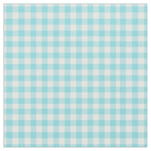 Aqua Baby Blue und White Gingham für Zuhause Canni Stoff