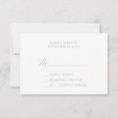 Aqua Beach Coordinated Simple RSVP Card (Rückseite)