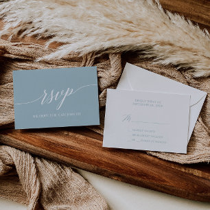 Aqua Beach Coordinated Simple RSVP Card Karte