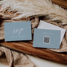 Aqua Beach Coordinated Wedding QR Code RSVP Card