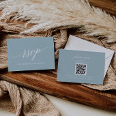 Aqua Beach Coordinated Wedding QR Code RSVP Card