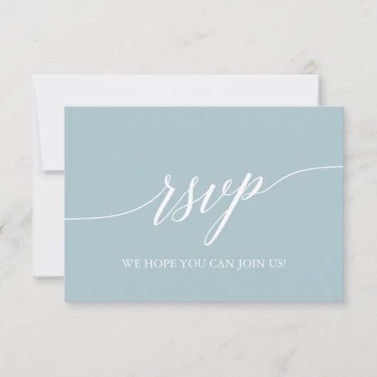 Aqua Beach Coordinated Wedding QR Code RSVP Card Karte (Vorderseite)
