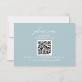 Aqua Beach Coordinated Wedding QR Code RSVP Card Karte (Rückseite)