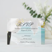 Aqua Beach Orchid RSVP Karte (Stehend Vorderseite)
