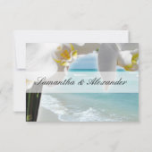 Aqua Beach Orchid RSVP Karte (Rückseite)