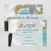 Aqua Beach Orchid RSVP Karte (Vorne/Hinten)