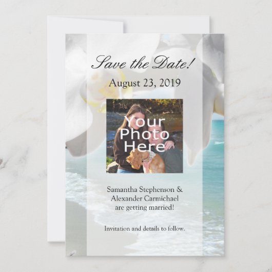 Aqua Beach Orchidee Save The Date (Vorderseite)