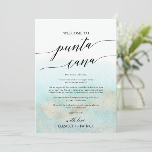Aqua Beach Punta Cana Begrüßungsschreiben und Reis (Stehend Vorderseite)