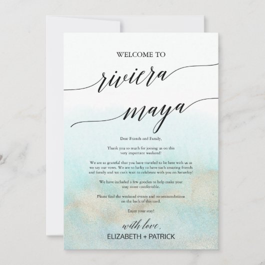 Aqua Beach Riviera Maya Begrüßungsschreiben und Re (Vorderseite)
