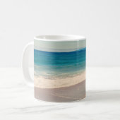 Aqua Beach Scene Foto Kaffeetasse (Vorderseite Links)