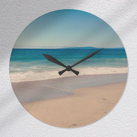 Aqua Beach Scene Große Wanduhr