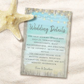 Aqua Beach String Lights Rustikale Hochzeitdetails Begleitkarte