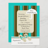 Aqua Beach Thema Bridal Dusche Einladung (Vorne/Hinten)