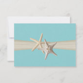 Aqua Beach und Burlap Response Card RSVP Karte (Rückseite)
