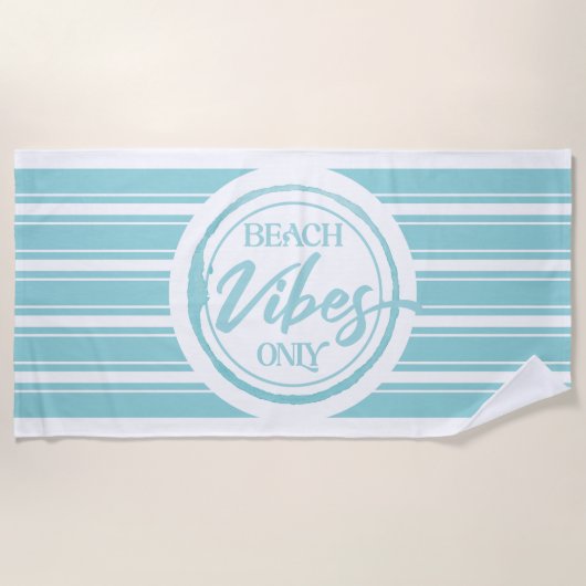 Aqua Beach Vibes Strandtuch (Vorderseite)