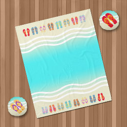 Aqua Beach Waves Summer Sandals Fleecedecke