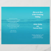 Aqua Beach Zeremonie Folded Wedding Programm (Vorderseite)