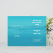 Aqua Beach Zeremonie Folded Wedding Programm (Stehend Vorderseite)