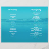 Aqua Beach Zeremonie Folded Wedding Programm (Rückseite)