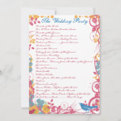 Aqua Beeswax Raspberry Wild Blume Bird Wedding Einladung (Rückseite)