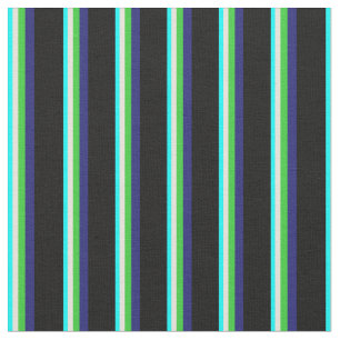 Aqua, Beige, Kalkgrün, Mitternacht Blau und Schwar Stoff
