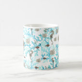 Aqua Beige Seepferd Ocean Meereswelt Kaffeetasse (Mittel)