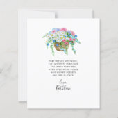 Aqua Bicycle Floral Basket Budget Moving Card (Rückseite)