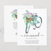 Aqua Bicycle Floral Basket Budget Moving Card (Vorne/Hinten)