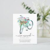 Aqua Bicycle Floral Basket Budget Moving Card (Stehend Vorderseite)