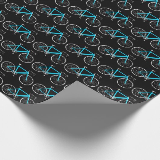 Aqua Bike auf schwarzem Papier Geschenkpapier (Ecke)
