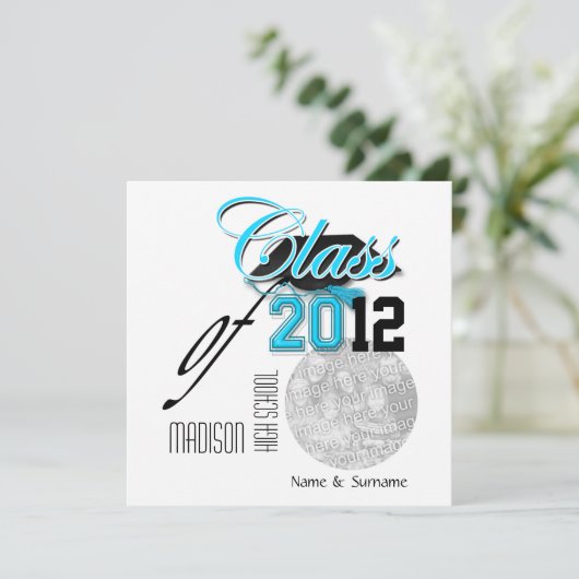 Aqua Black Abschluss "class" Vorlage (Stehend Vorderseite)