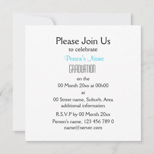 Aqua Black Abschluss "class" Vorlage (Rückseite)