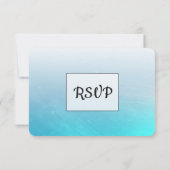 Aqua Black and Blue Wedding RSVP Karte (Rückseite)