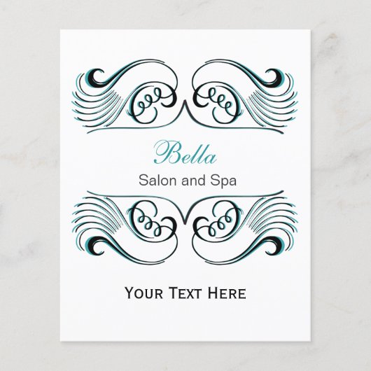 Aqua , Black and White Chic Business Flyer (Vorne)