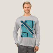 Aqua Black Bold Stripe MCM inspiriert Abstrakt Tri-Blend Shirt (Volle Vorderseite)